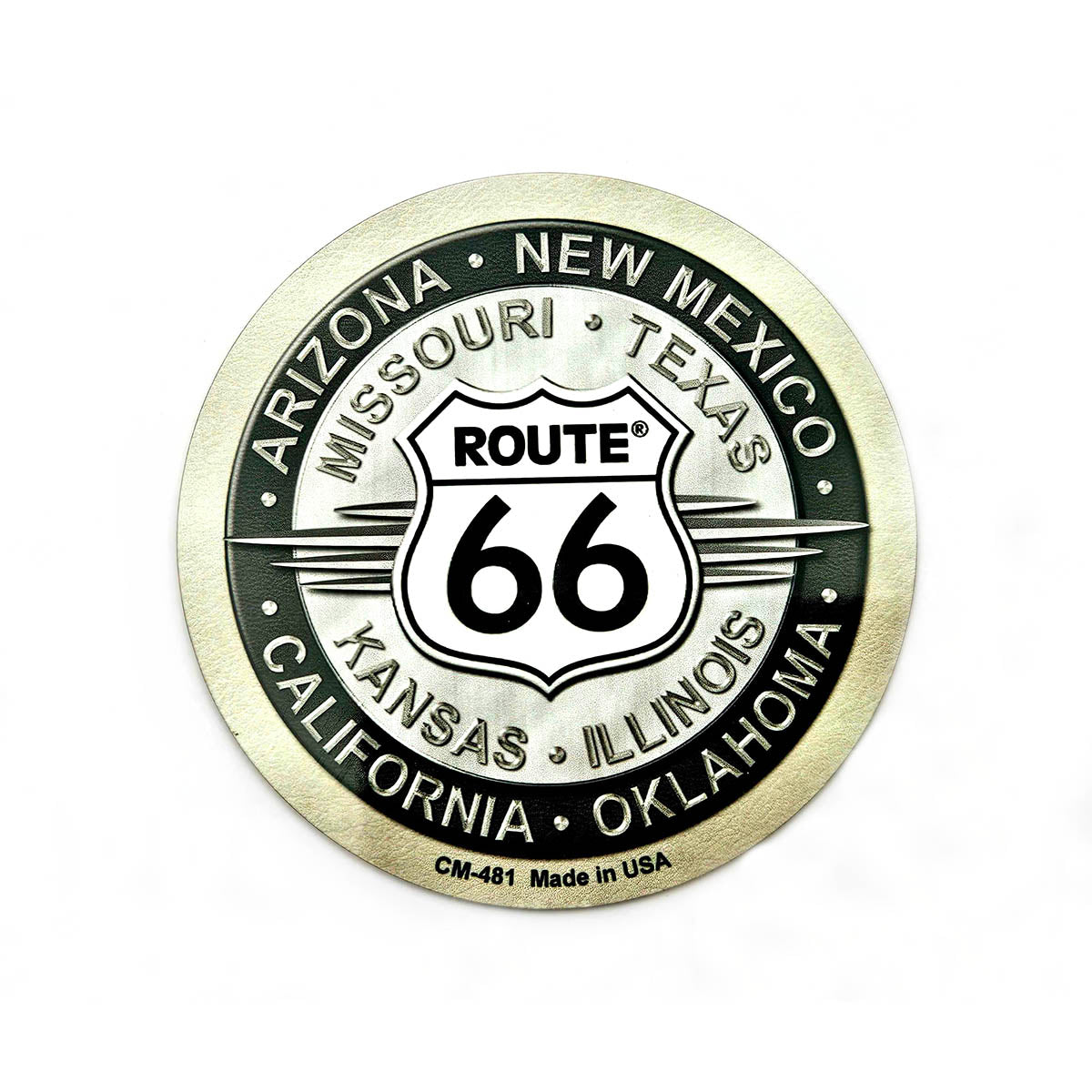Route 66 States Metal Circle Magnet