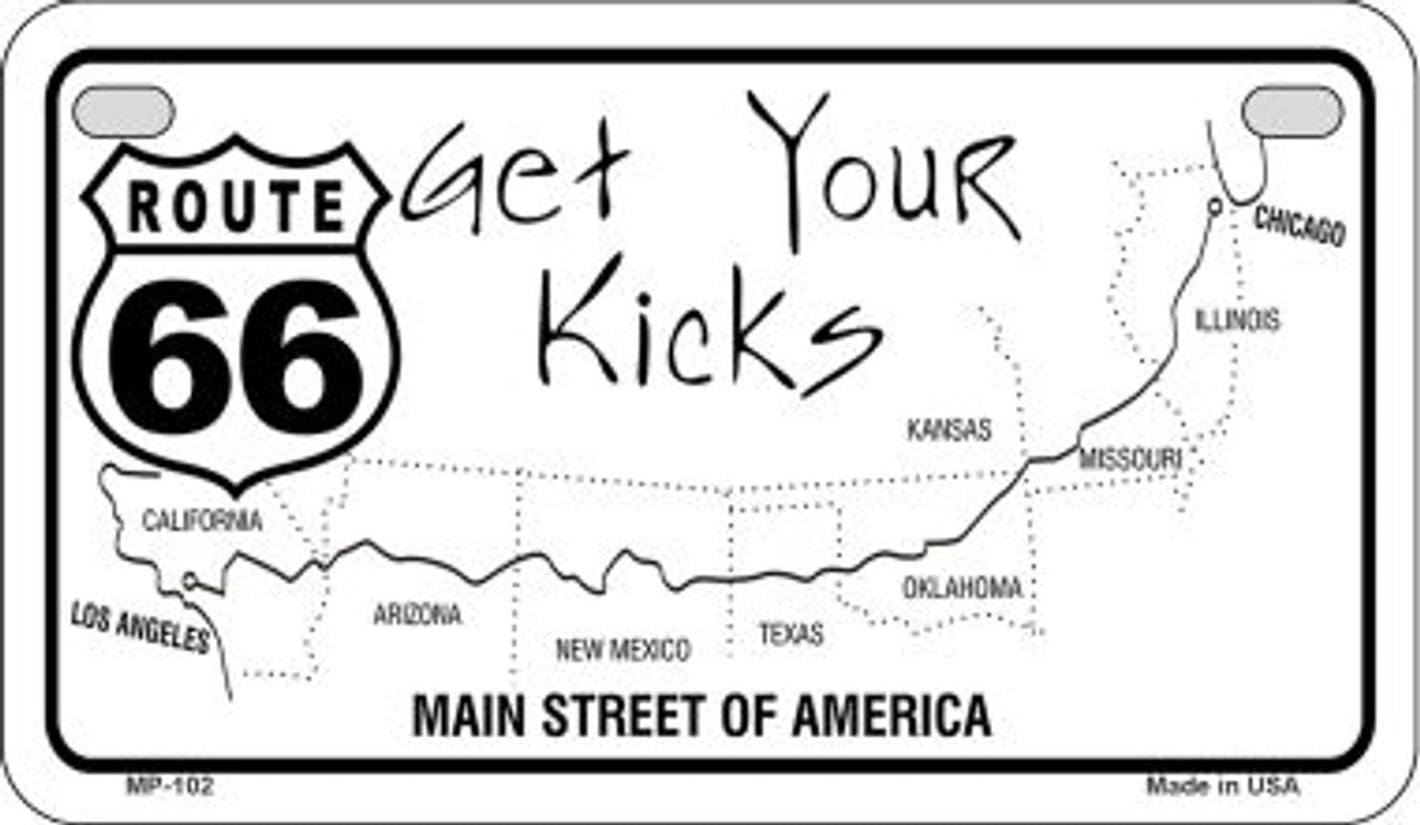 Route 66 Maps - Decorative Motorcycle License Plate