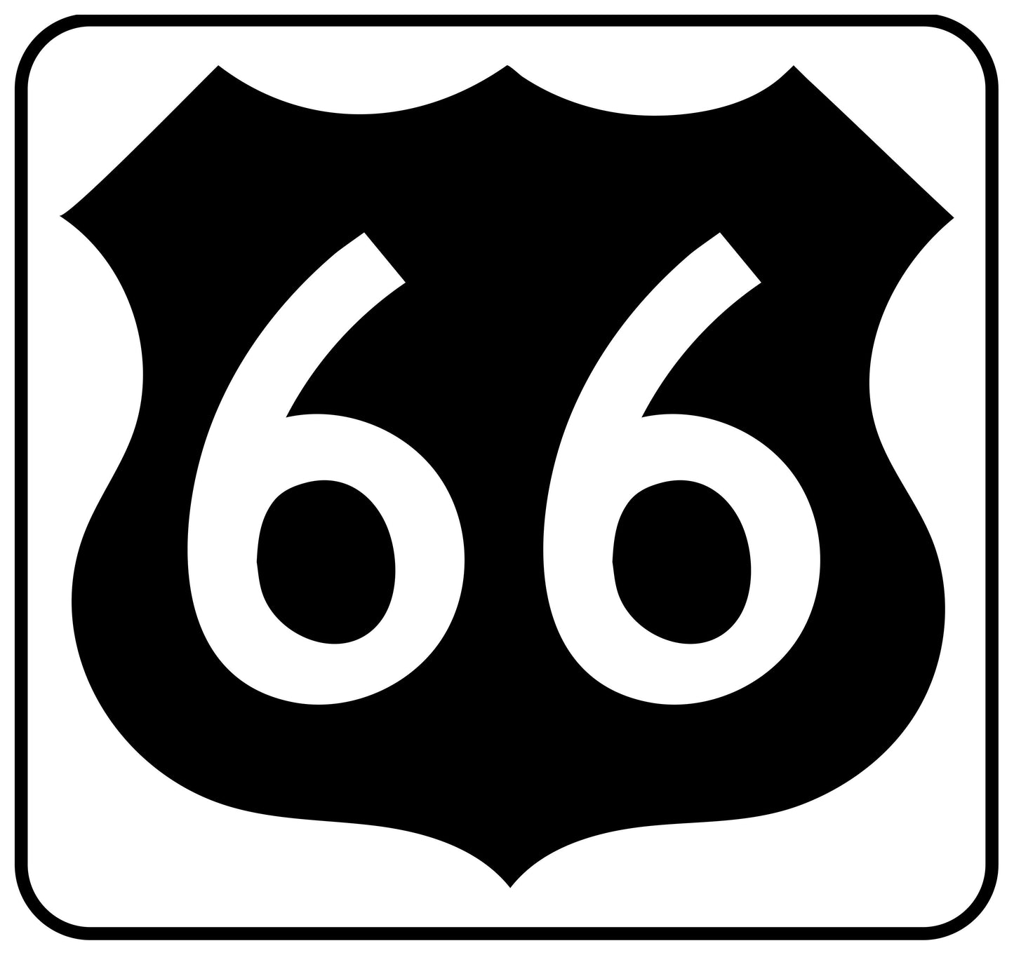 66 Highway Sign - Vinyl Decal