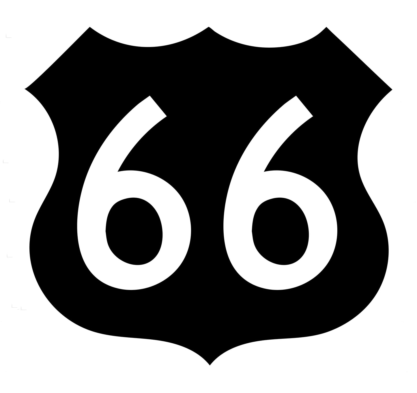 66 Highway Shield - Vinyl Decal Black