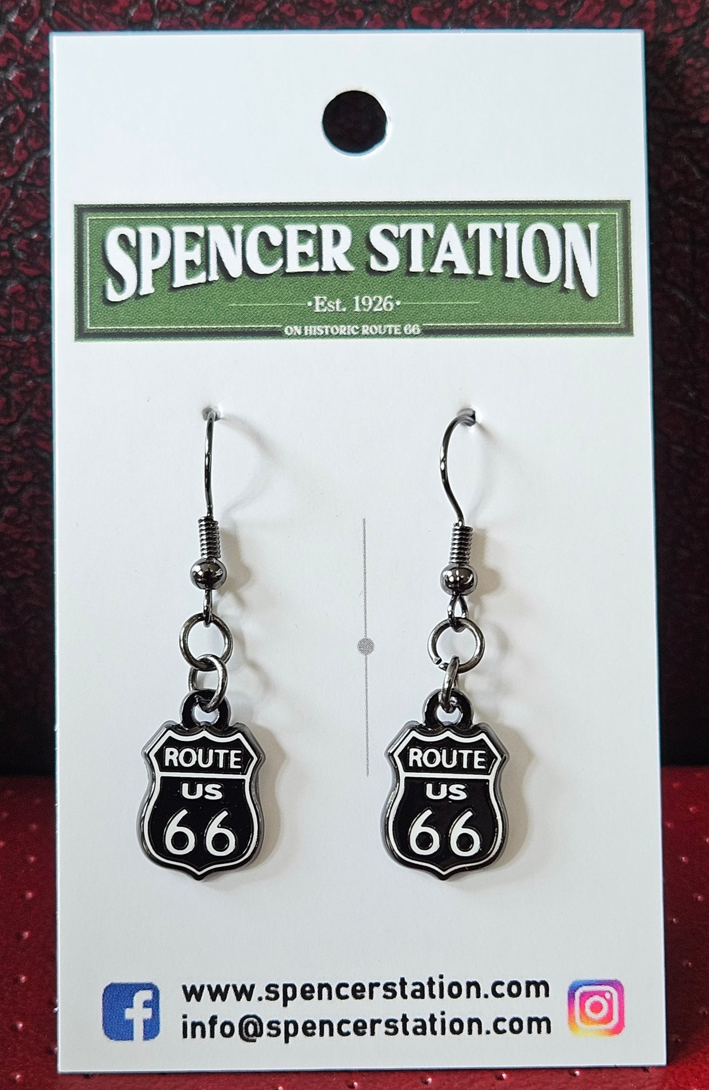 Route 66 Shield Earrings