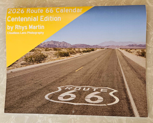 Cloudless Lens 2026 Route 66 Centennial Edition Calendar