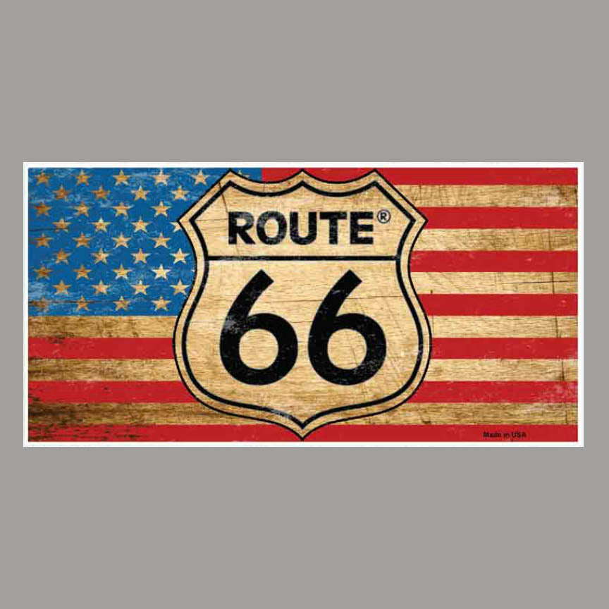 Route 66 Vintage US Flag Sticker