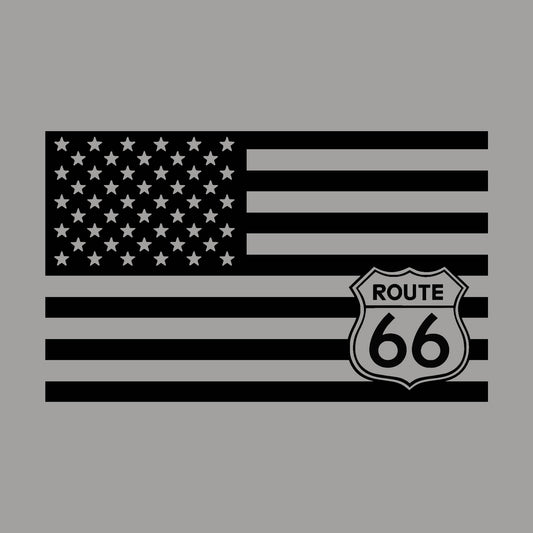 Route 66 US Flag Vinyl Decal