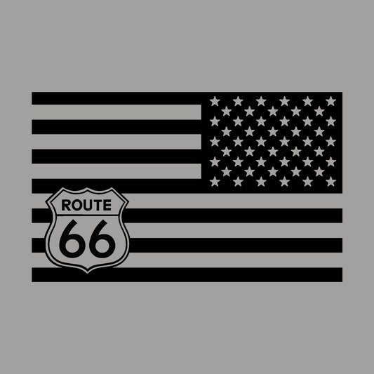 Route 66 Reversed US Flag Vinyl Decal