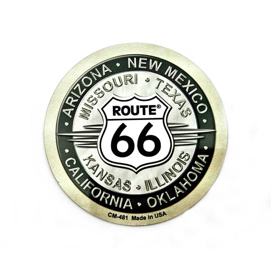 Route 66 States Metal Circle Magnet