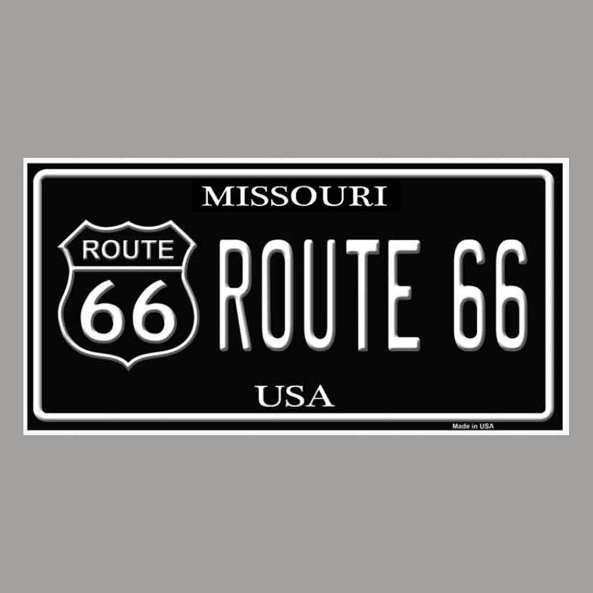 Route 66 Black Missouri Plate Sticker