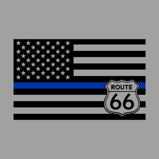 Route 66 US Flag Police Vinyl Decal