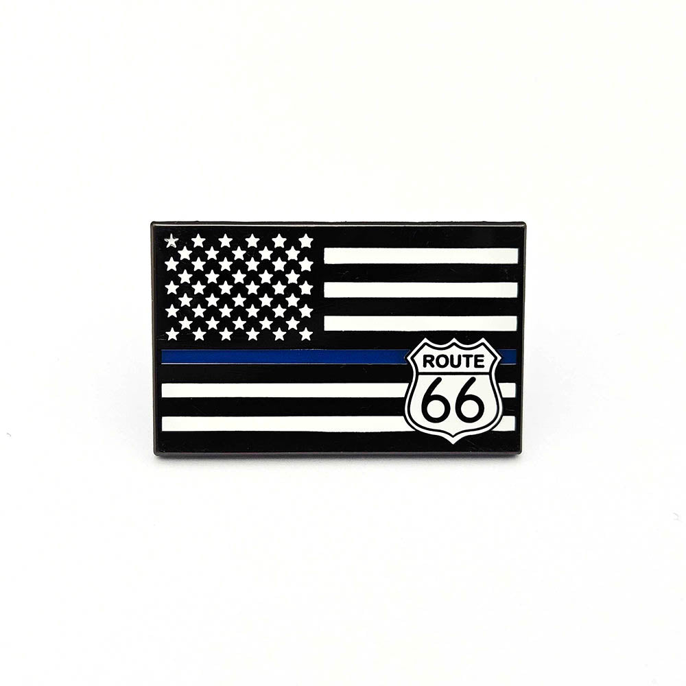 Route 66 US Flag Police Lapel Pin