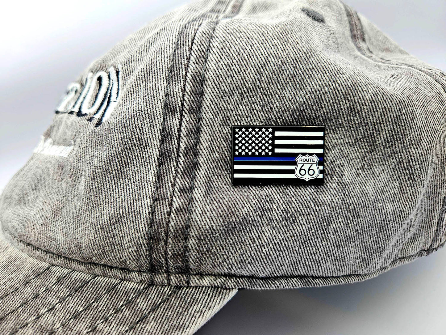 Route 66 US Flag Police Lapel Pin