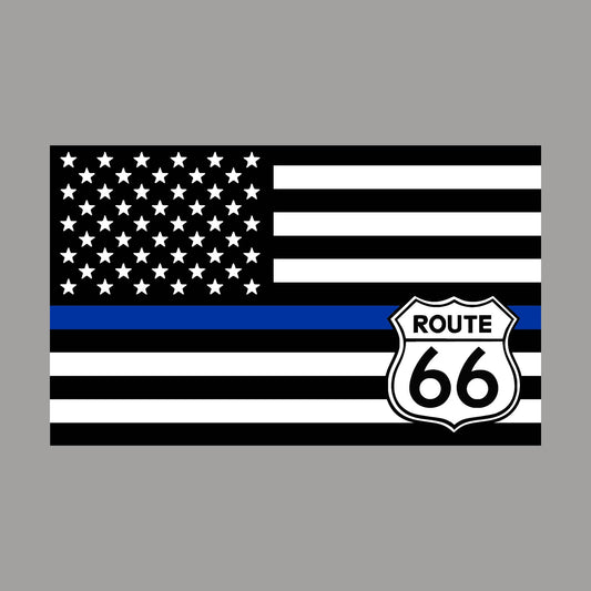 Route 66 US Flag Police Sticker