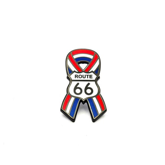 Route 66 Red, White, Blue Ribbon - Lapel Pin