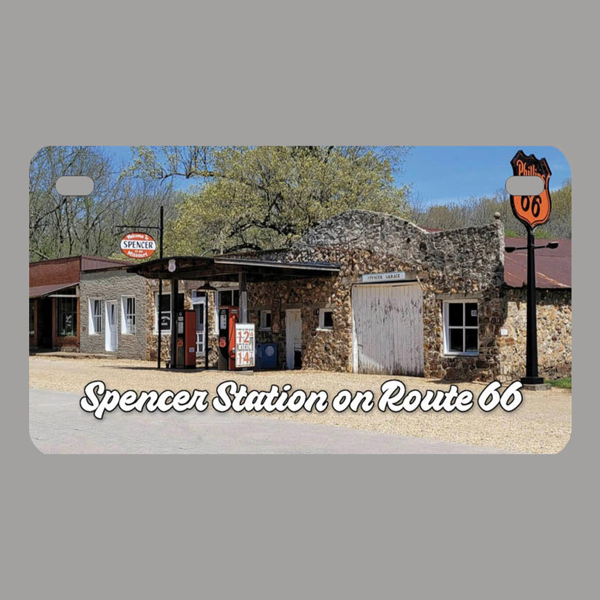 Spencer Station Decorative Motorcycle License Plate
