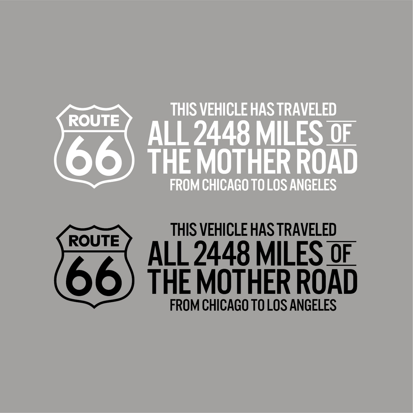 2448 Miles Vinyl Decal / White or Black