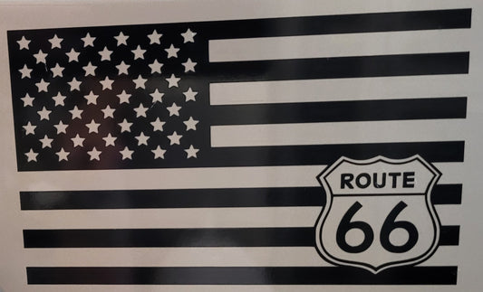 Route 66 USA Flag - Vinyl Decal