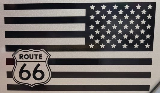 Route 66 USA Flag (Reversed) - Vinyl Decal