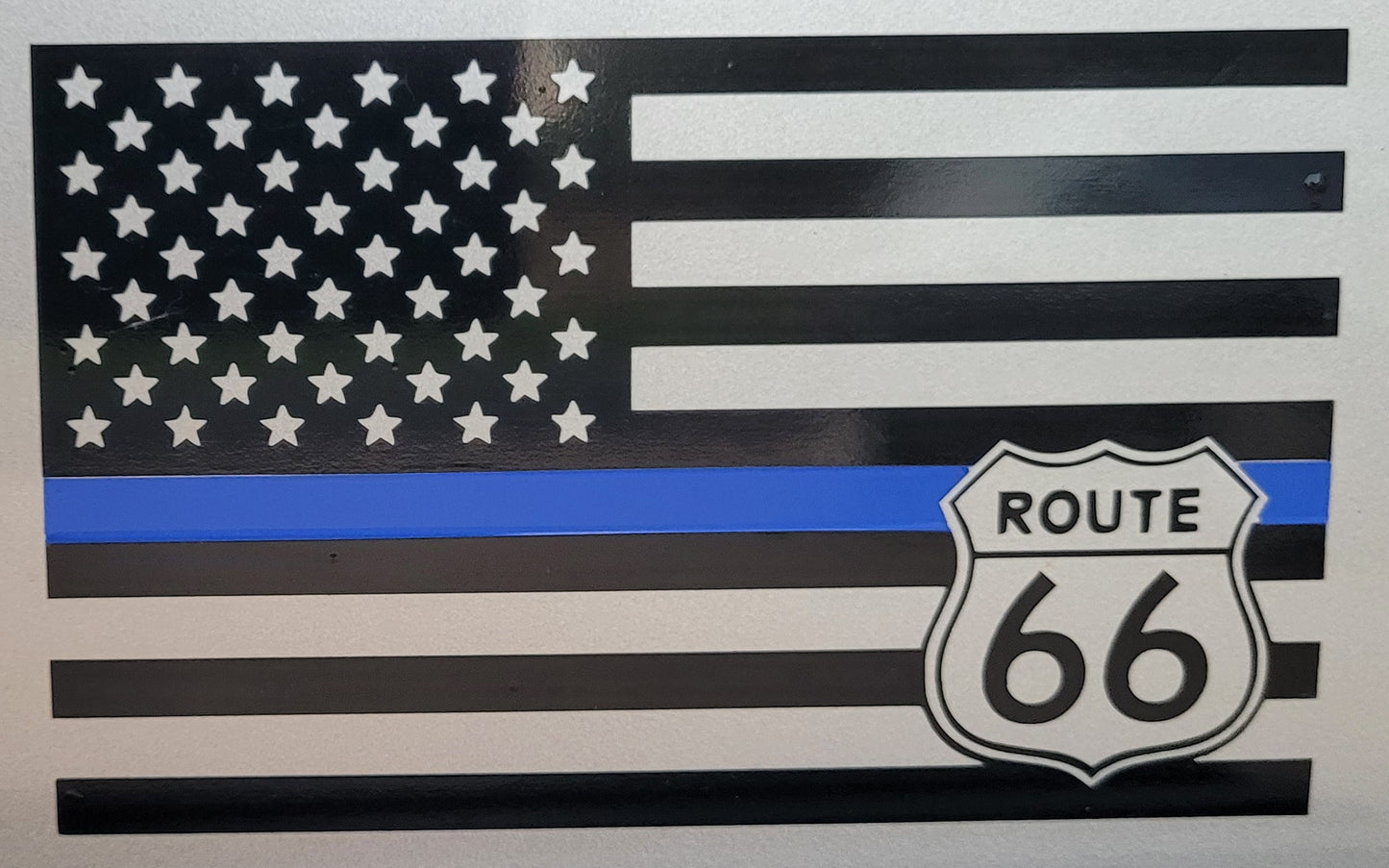 Route 66 USA Flag Police Department - Vinyl Decal