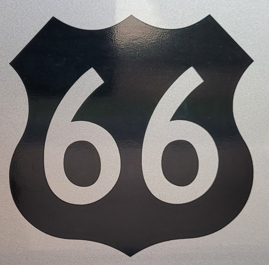 66 Highway Shield - Vinyl Decal Black