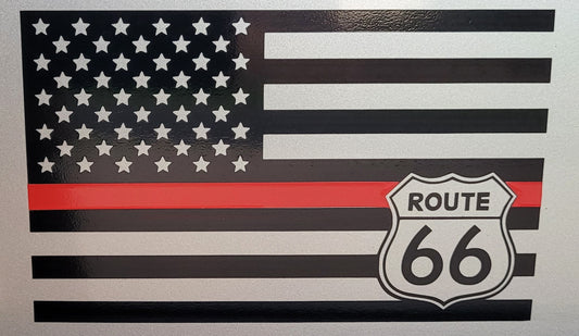 Route 66 USA Flag Fire Department - Vinyl Decal