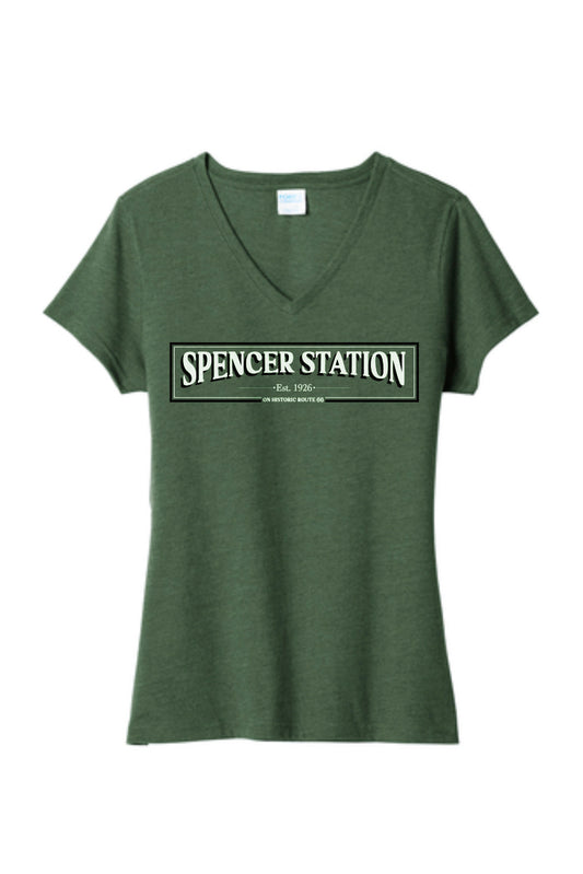 Spencer Station Classic Logo V-Neck T-Shirt - Women's