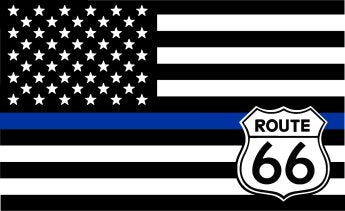 Route 66 USA Flag Police Department - Vinyl Decal