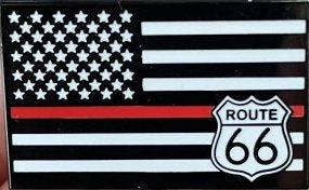 Route 66 USA Flag Fire Department - Lapel Pin
