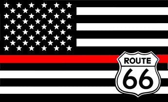 Route 66 USA Flag Fire Department - Sticker