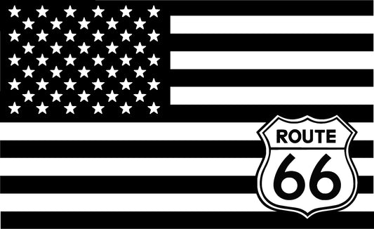 Route 66 USA Flag - Sticker